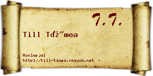 Till Tímea névjegykártya